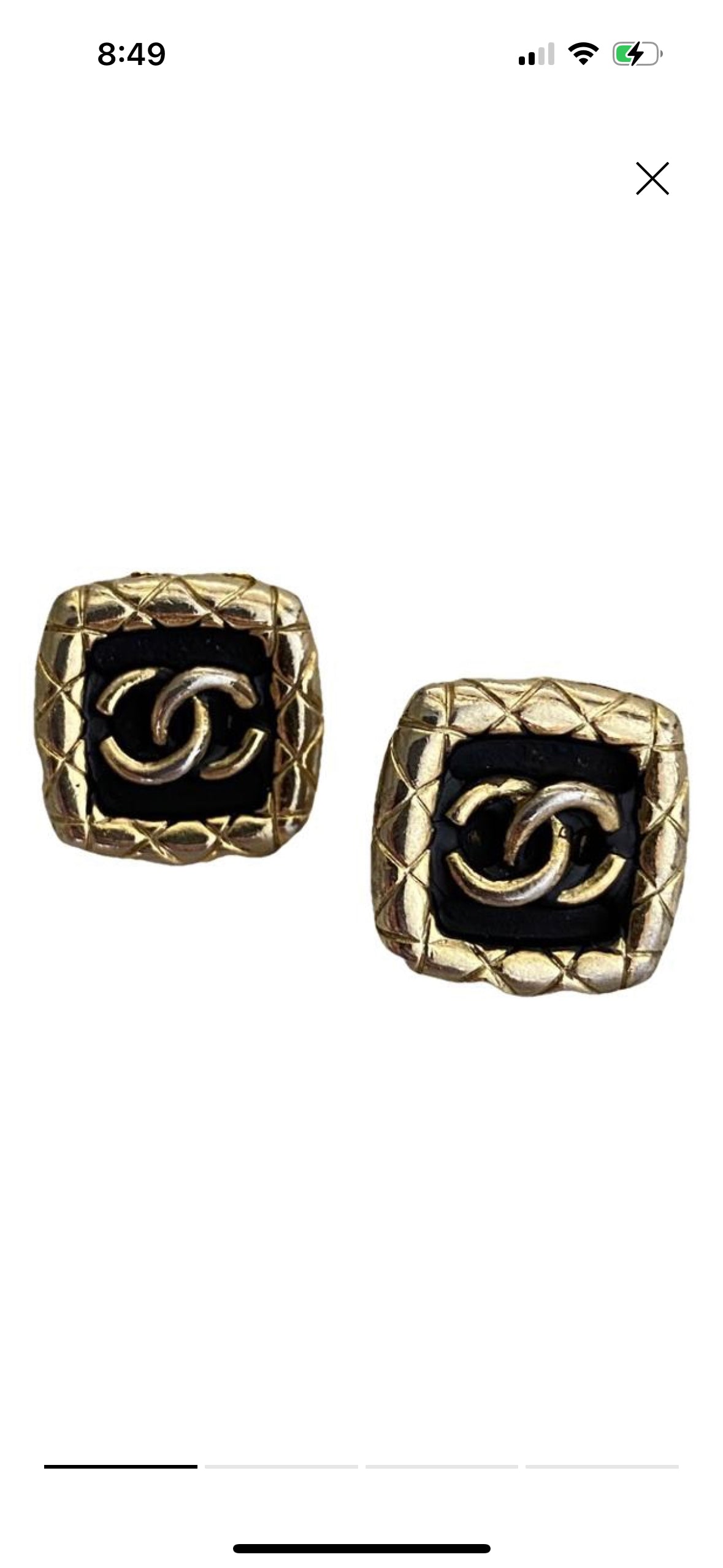 Chanel vintage earrings 方型金框 - STAY PURE
