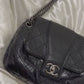 Chanel vintage bag雙皮革拼接包