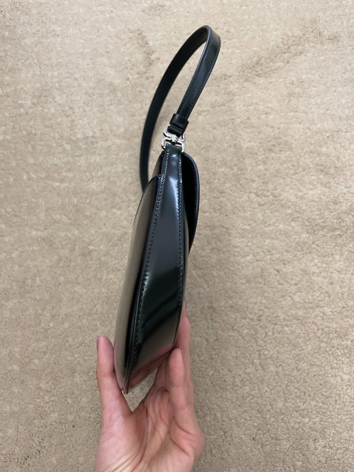 Prada Cleo Shoulder Bag 拋光皮革揭蓋掛肩袋 - STAY PURE