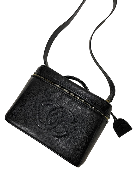 Chanel vintage 黑色鎖頭化妝包 - STAY PURE