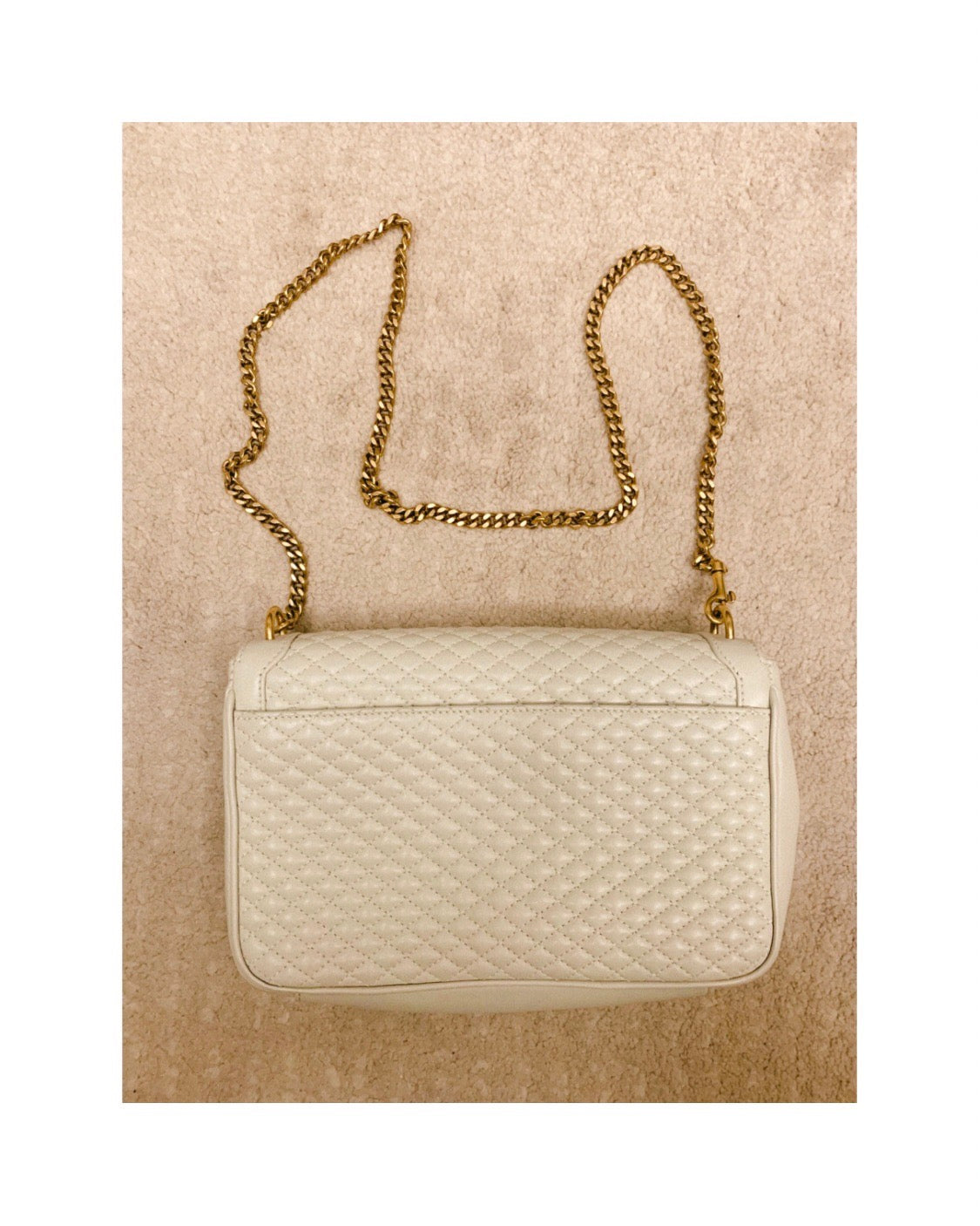 YSL Victorie Chain Bag in Quilted Lambskin 白色羊皮鍊條包 - STAY PURE